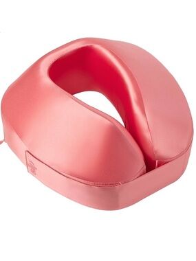SLIP New Jet Setter Silk Travel Neck Pillow Cover Carry Case Set Blush Pink